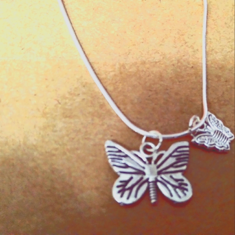 Mommy and Me 925 Sterling Silver Necklace with Alloy Charms